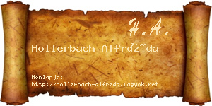 Hollerbach Alfréda névjegykártya
